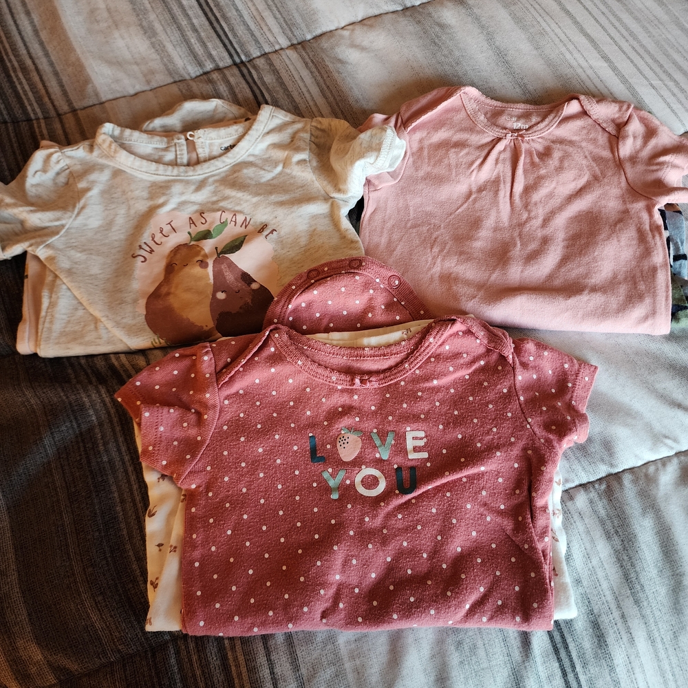 Cute Baby Onesies Set - Pink and Cream